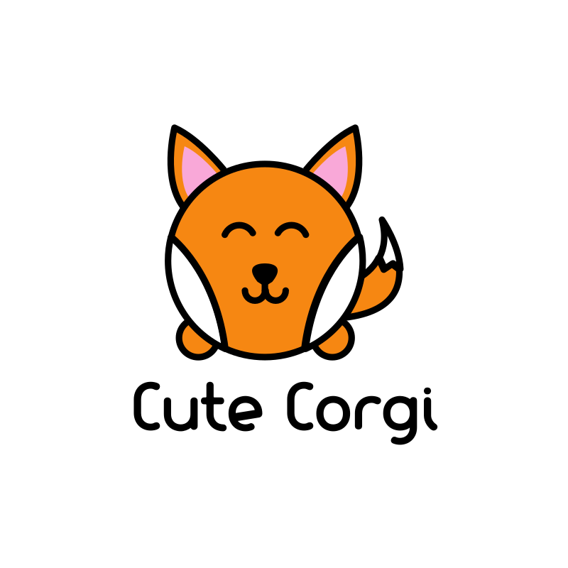 Cute Corgi Logo Design