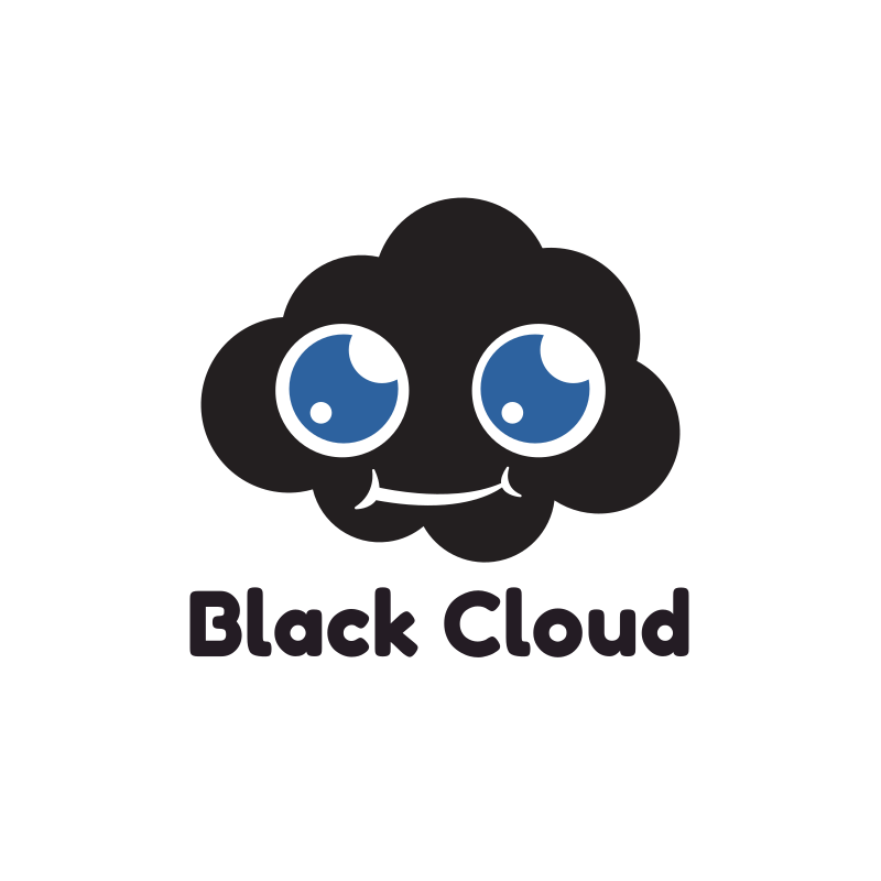 Black Cloud With Big Eyes Logo Design