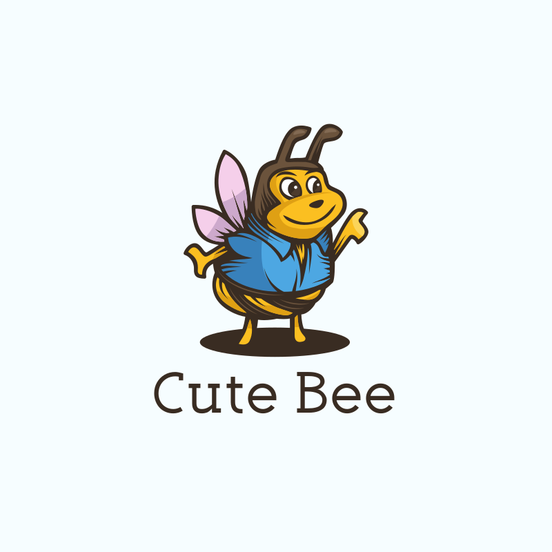 Cute Bee Logo Design