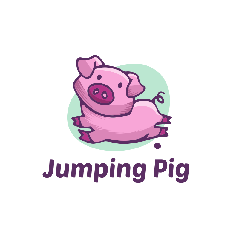 Jumping Pig Logo Design