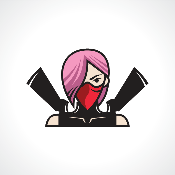 Premium Vector | Cute attractive gamer streamer girl esport logo template