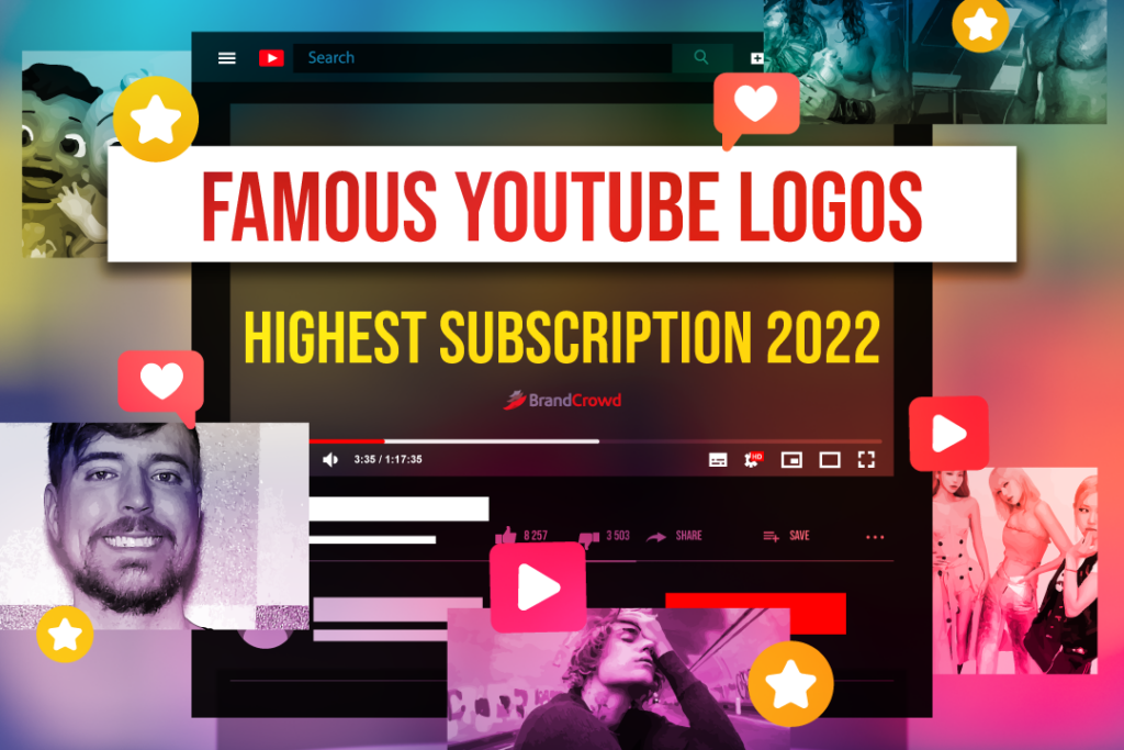 Famous YouTube Logos: Highest Subscription 2022 | BrandCrowd blog