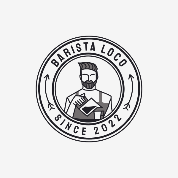 Premium Vector | Badge design of barista | Coffee shop logo design, Badge  design, Coffee shop logo